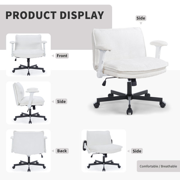 Hokku Designs 2 pieces Velvet Cross Legged Office Chair With Hokku Designs 2 pieces Velvet Cross Legged Office Chair With